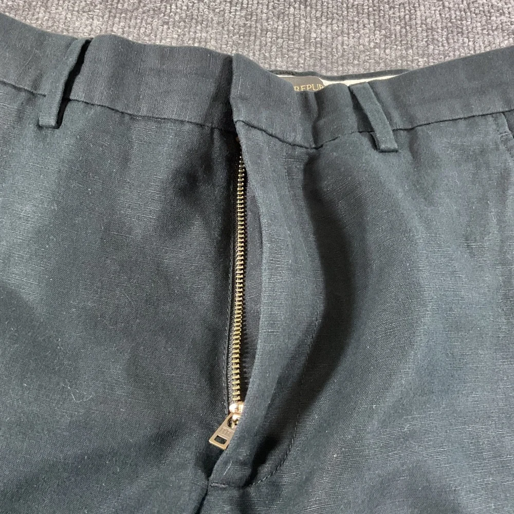 Banana Republic Mens Dress Pants 31x32 Dark Green Flat Front Straight Leg Busine